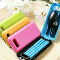 CUTLERY SET PERALATAN MAKAN SENDOK GARPU SUMPIT KOREAN STYLE TRAVEL