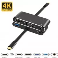 5 IN 1 USB C to HDMI 4K +VGA+PD+ AUDIO+USB 3.0 5Gb/s Converter V126