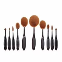 Kuas Kosmetik Make Up Oval Brush Wajah 10 PCS - Black