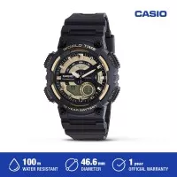 Casio Jam Tangan Digital Analog Pria AEQ-110BW-9AVDF Black Original