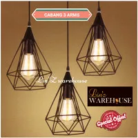 Lampu gantung cabang 3 IRON CAGE pendant SECIAL PRICE 