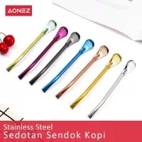 AONEZ Stainless Steel Metal Filter Spoon Straw Sendok Sedotan Minuman