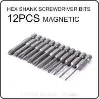 12PCS Mata Obeng Plus Set | Hex Shank Magnetic Screwdriver Bit - E144