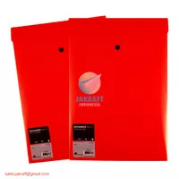 Map Kancing Document Bag Button V Warna Merah Red Folio FC F4 Tebal