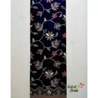 Kain Batik Semi Sutra Motif Bunga Jalar - Hitam