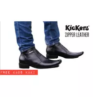 Sepatu boots kulit Kickers zipper resleting / sepatu kerja formal pria