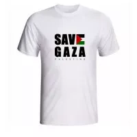 KAOS SHIRT BAJU BENDERA LOGO FREE SAVE GAZA PALESTINE