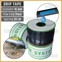 Selang Drip Tape, 16 mm, Spacing 20 cm, Flow 2 Lph - Drip Irrigation