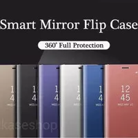 clear view standing samsung Note 9 flip mirror case casing cover oem