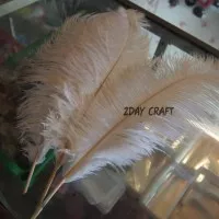 Bulu Kasuari Jumbo Putih 50Cm - Ostrich Feathers -Bulu Topi Drumband