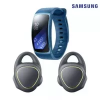 Samsung Gear IconX SMR150NZKAXSE - Black & Samsung Gear Fit 2 - Blue