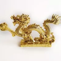 Patung Naga Emas - Gold Dragon |lambang sukses dan kemakmuran