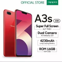 HP OPPO A3S, RAM 2/16 GB, DUAL CAMERA - RED