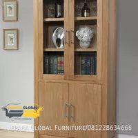 lemari hias minimalis jati pintu 2 (lemari cabinet,lemari pajangan )