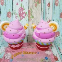 Terbaru Squisy Mainan Squishy Sekuisi Cupcake Stroberi Krem Pink Kolek