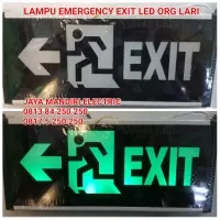 LAMPU EXIT LED EMERGENCY ORG LARI DASAR HITAM LED HIJAU / SIGN DARURAT