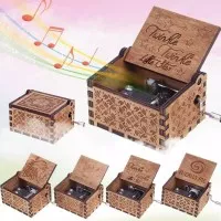 Kotak Musik Vintage Wooden Music Box Beauty & The Beast Twinkle Star
