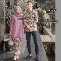 Batik Batik Couple Kebaya Long Blus Brokat Dini Amiarti