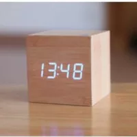 Jam Digital LED Kayu - JK-808 - Brown Jam Kayu/Jam Meja