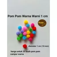 Pom Pom Warna Warni 1 cm, Pompom 10 mm