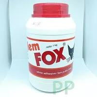 Lem Fox lem putih kemasan botol 1kg lem kayu lem kertas plamur tembok