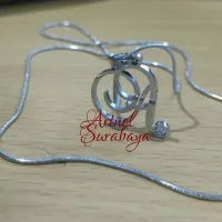 Kalung Titanium Inisial A Stainless Monel