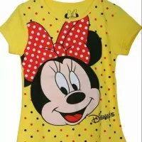 KAOS ANAK KARAKTER MINNIE POLKA KUNING 7-10 TAHUN