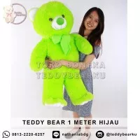 Jual Boneka Teddy Bear Jumbo 1 Meter Warna Hijau Khas Bandung