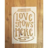 Stencil Love Grows Here A5