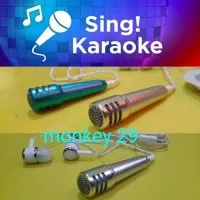 Mini Microphone Karaoke + Headset untuk SMULE good quality mic
