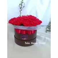 Bloom Box Besar Flowers Flanel / Buket Bunga Mawar / Bunga Box Murah
