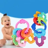 Teether Bentuk Sikat Gigi Bahan Silikon Untuk Bayi 3-12 Bulan