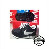 Murah SEPATU NIKE WAFFLE TRAINER HITAM LOGO ABU-ABU