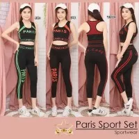 SET PARIS SPORT Setelan senam baju olahraga wanita gym zumba fitness a