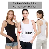 Tanktop Wanita Polos Basik Tali Satu Singlet / Kaos Dalam Cewek Sport - Putih