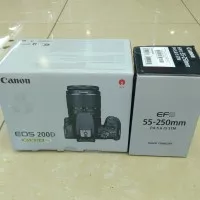 Canon Eos 200D Wifi Kit 18-55mm IS III+ Lensa Canon 55-250mm IS STM