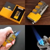 Torch Lighters Korek Api Gas Windproof 3 Jet Flame With Puncher