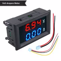 Digital Volt Ampere Meter 100V 10A Voltmeter Ammeter Tegangan Arus DC