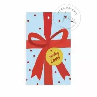 Gift Tag / Holiday Red Bow