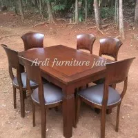 1 set meja makan 6 kursi sofa meja minimalis asli kayu jati jepara