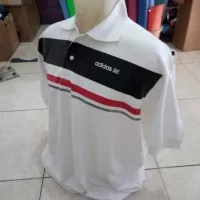 kaos polo shirt pria tshirt kerah keren adidas big stripe