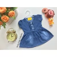 Baju Bayi Jeans Denim Dress Levis Anak Kancing Depan