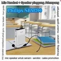 SPEAKER PINGGANG WAISTBAND PLUS HEADSET MIC PHILIPS SBM200 - putih