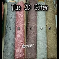 kain tile 3D Gliter / bahan Tulle 3d/ dress,gaun,seragaman,gamis,dll