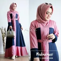 Gamis Maxi / Baju Dress Wanita Muslim Medina Moscrepe + Belt HW