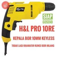 H & L mesin bor besi 10mm PRO 10RE, kepala bor keyless tanpa kunci bor
