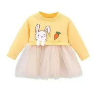 rok dress bayi kelinci kuning tutu cantik