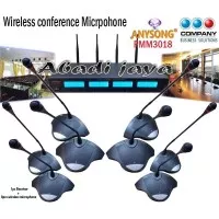 Mic Wireless Conference meja Anysong pmm3018 8bh mic anysong pmm 3018