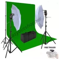 Paket Lighting Studio flash light stand stand background free trigger