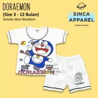 Baju Setelan Anak Bayi Lengan Pendek [Set Kaos Celana] - Doraemon